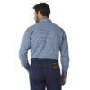 Wrangler FR Flame Resistant Long Sleeve Western Snap Plaid Shirt Navy/Black DOE Logo FR123BL - Image 2