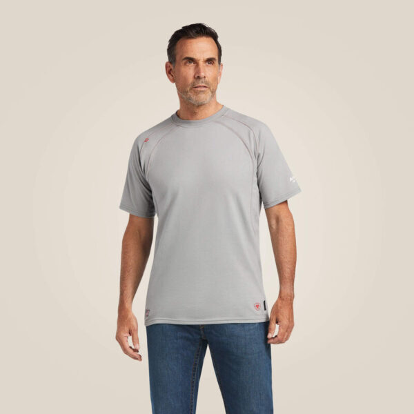 Ariat FR Work Crew T-Shirt Silver Fox with DOE Logo 10025371-Y12