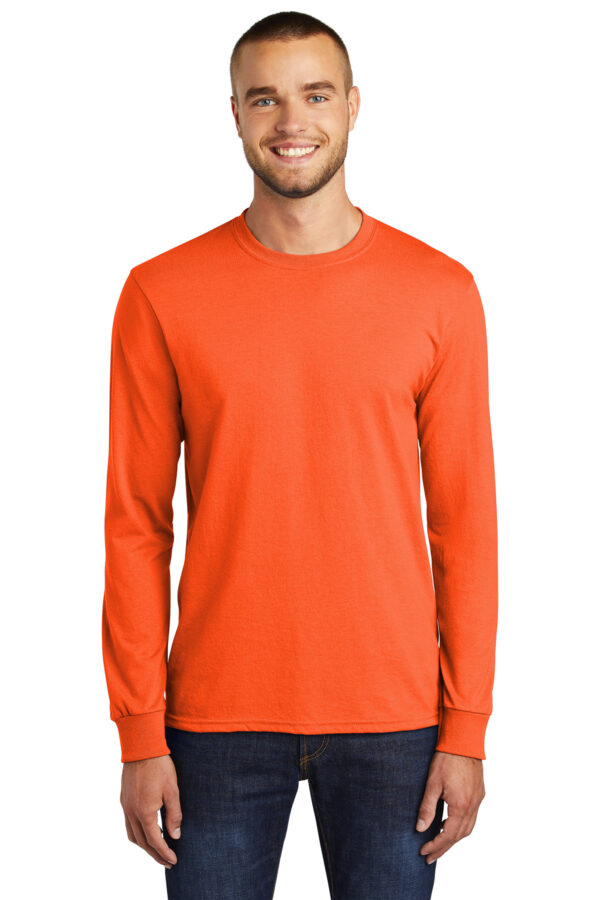 Port & Company Long Sleeve Core Blend Tee Orange with Y-12 FD Structural Engineer Print PC55LS-Y12FDSE