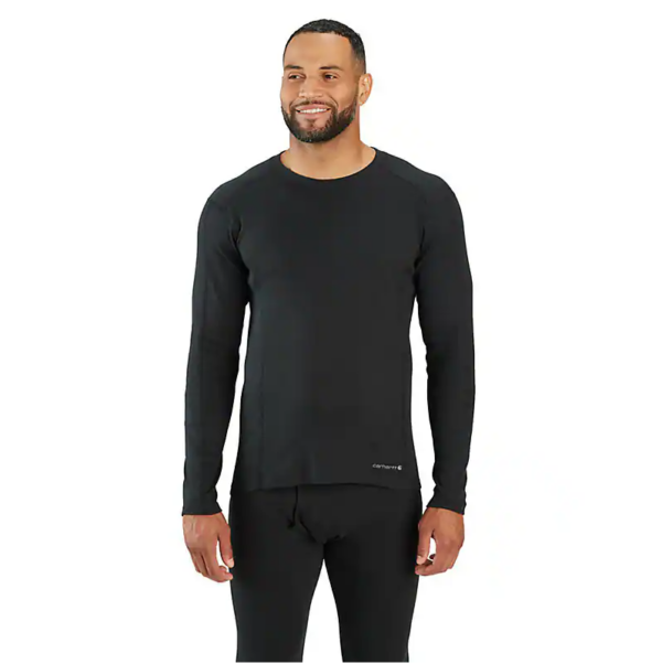 Carhartt Midweight Stretch Cotton Rib Base Layer Crewneck Black UM0269M-BLK-Y12